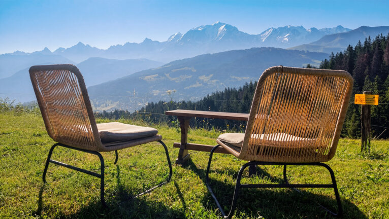 Restaurant avec vue panoramique sur le Mont Blanc